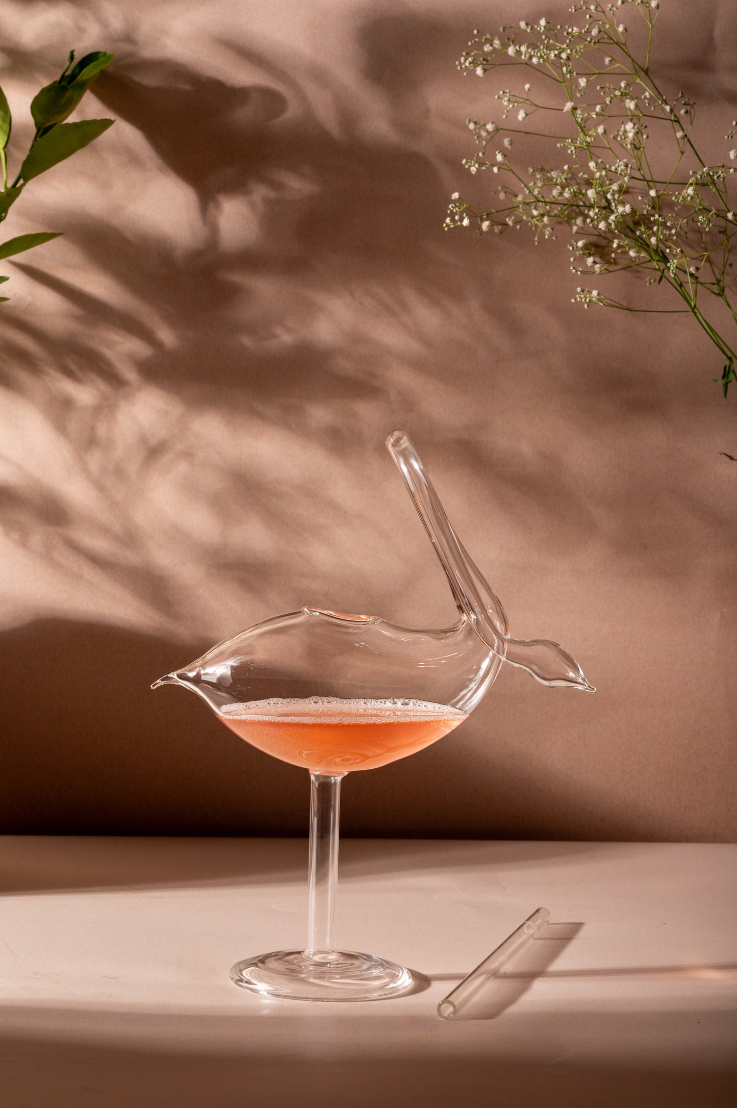 Hunar Swan Glass with Straw