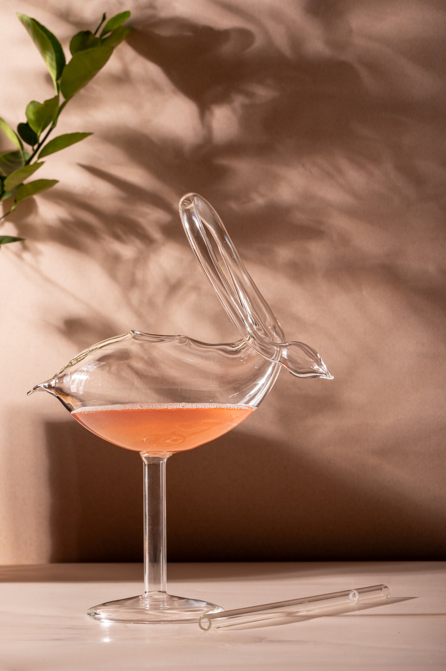 Hunar Swan Glass with Straw